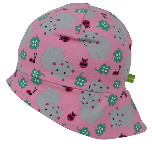 Kinder Sonnenhut / Sommerhut Nilpferd rosa