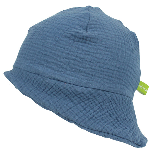 Kinder Sonnenhut / Sommerhut Musselin Blau