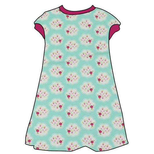 Kinder Tunikakleid / Kurzarmkleid Blümchen