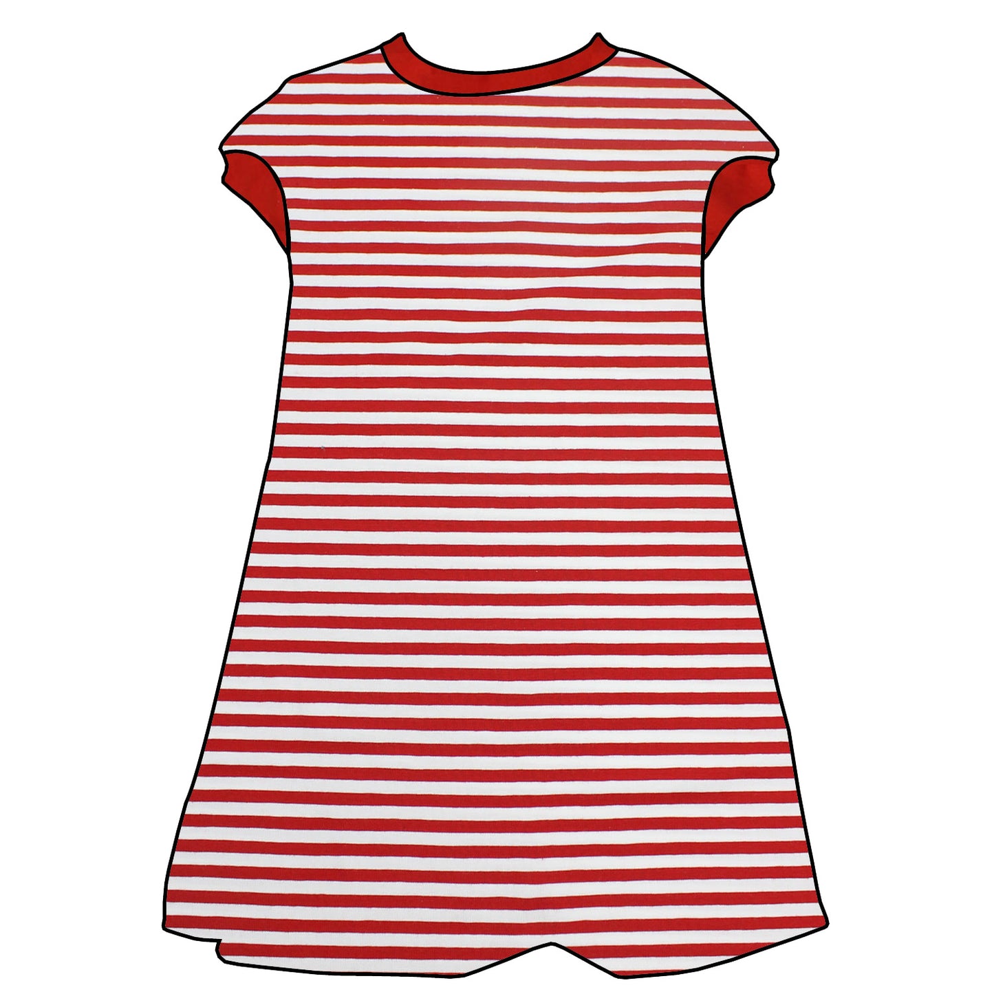 Kinder Tunikakleid / Kurzarmkleid Rote Ringel