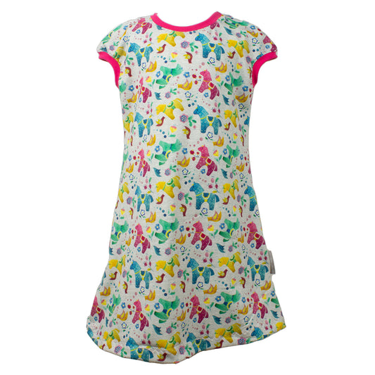 Kinder Tunikakleid / Kurzarmkleid Bunte Pferde