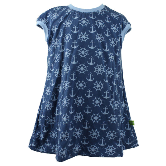 Kinder Tunikakleid / Kurzarmkleid Anker Steuerrad blau