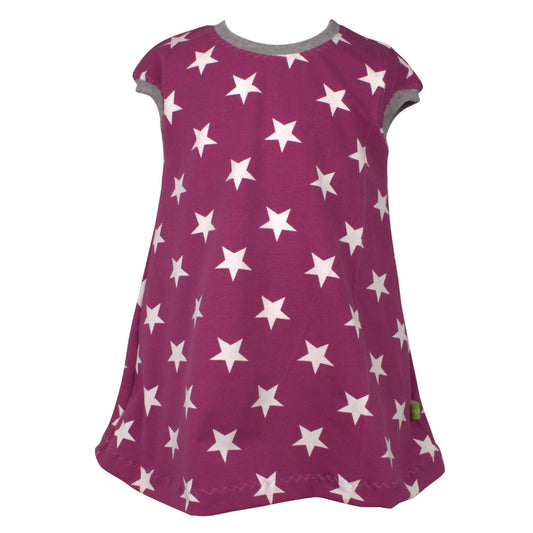 Kinder Tunikakleid / Kurzarmkleid Sterne beere