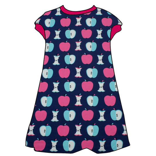 Kinder Tunikakleid / Kurzarmkleid Äpfel dunkelblau