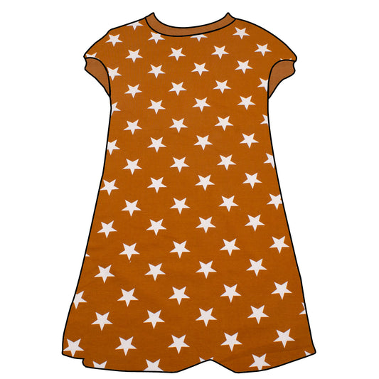 Kinder Tunikakleid / Kurzarmkleid Sterne ocker
