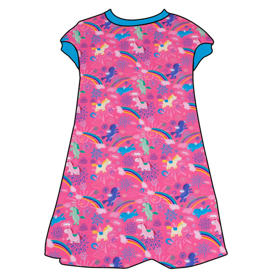 Kinder Tunikakleid / Kurzarmkleid Regenbogen Einhörner
