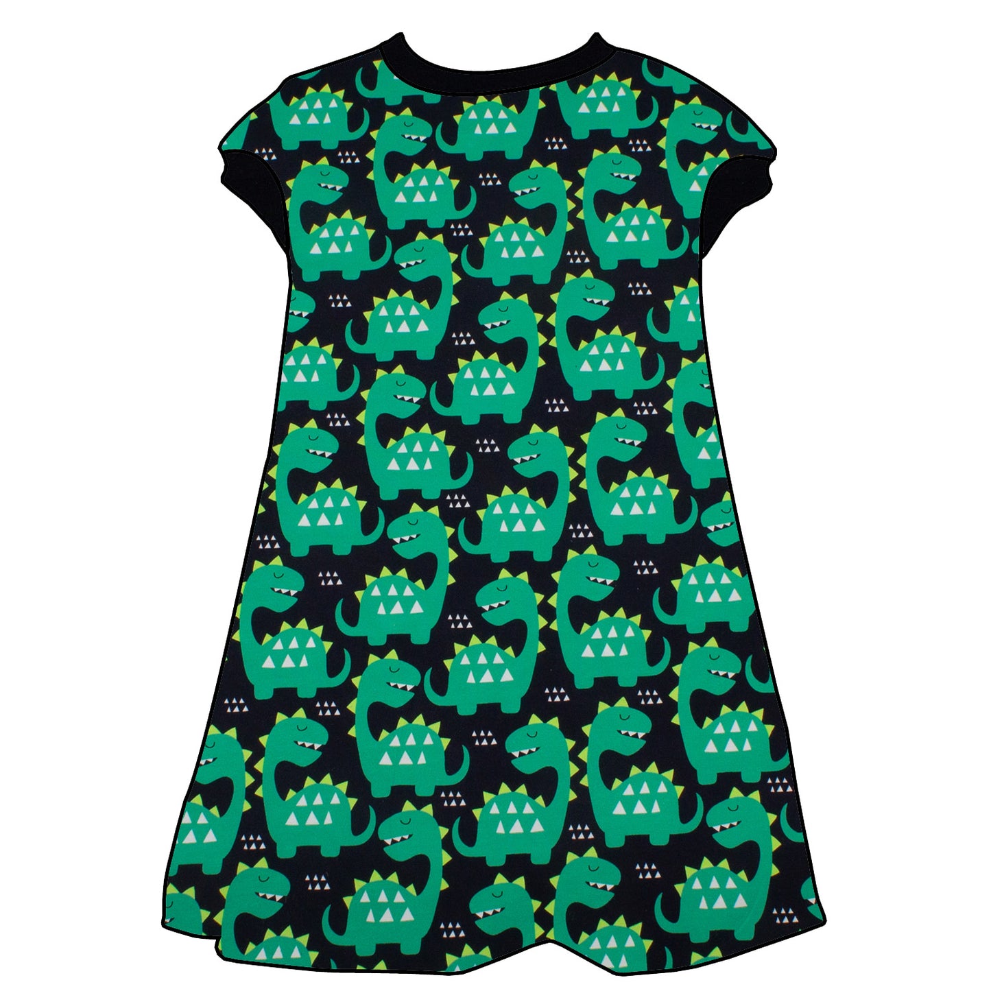 Kinder Tunikakleid / Kurzarmkleid Grüne Dinosaurier