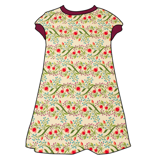 Kinder Tunikakleid / Kurzarmkleid Blumengarten