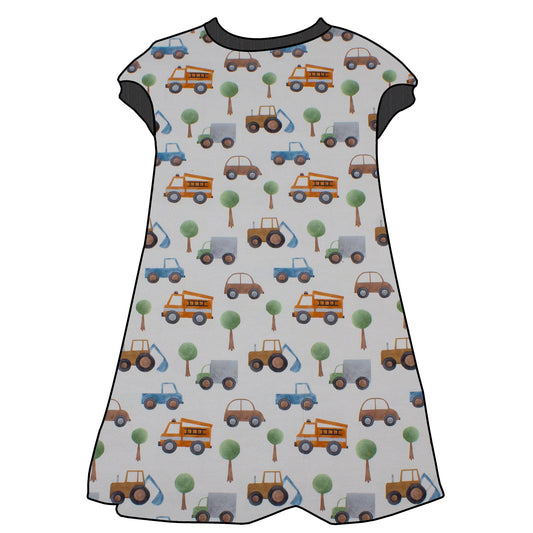 Kinder Tunikakleid / Kurzarmkleid Kleiner Fuhrpark