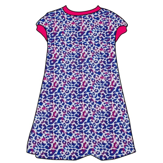 Kinder Tunikakleid / Kurzarmkleid Leo lila / pink