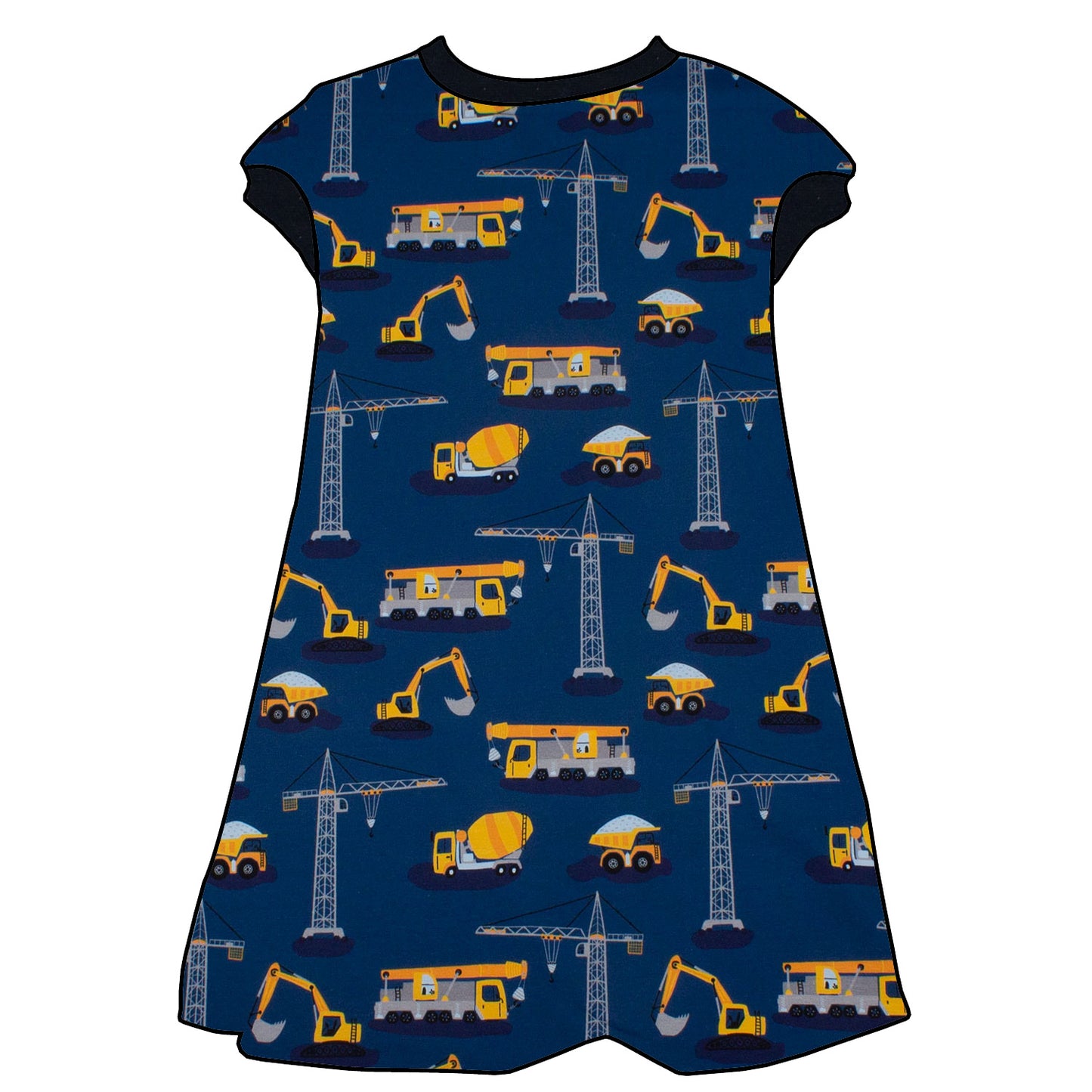 Kinder Tunikakleid / Kurzarmkleid Bagger Kran Laster
