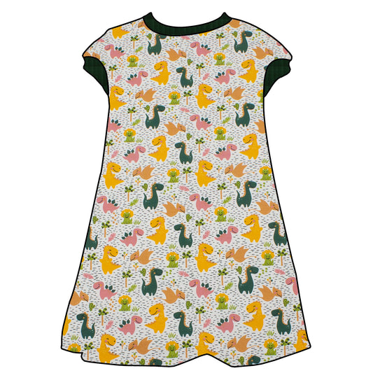 Kinder Tunikakleid / Kurzarmkleid Dinoland Rosa