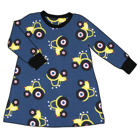 Kinder Basic Langarmkleid Trecker dunkelblau