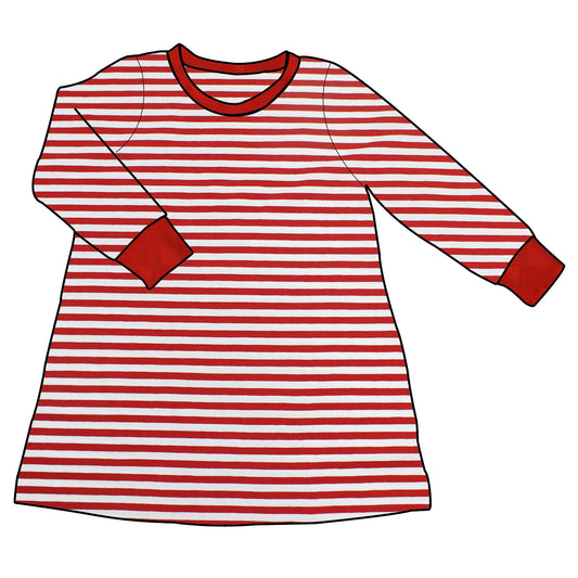 Kinder Basic Langarmkleid Rote Ringel