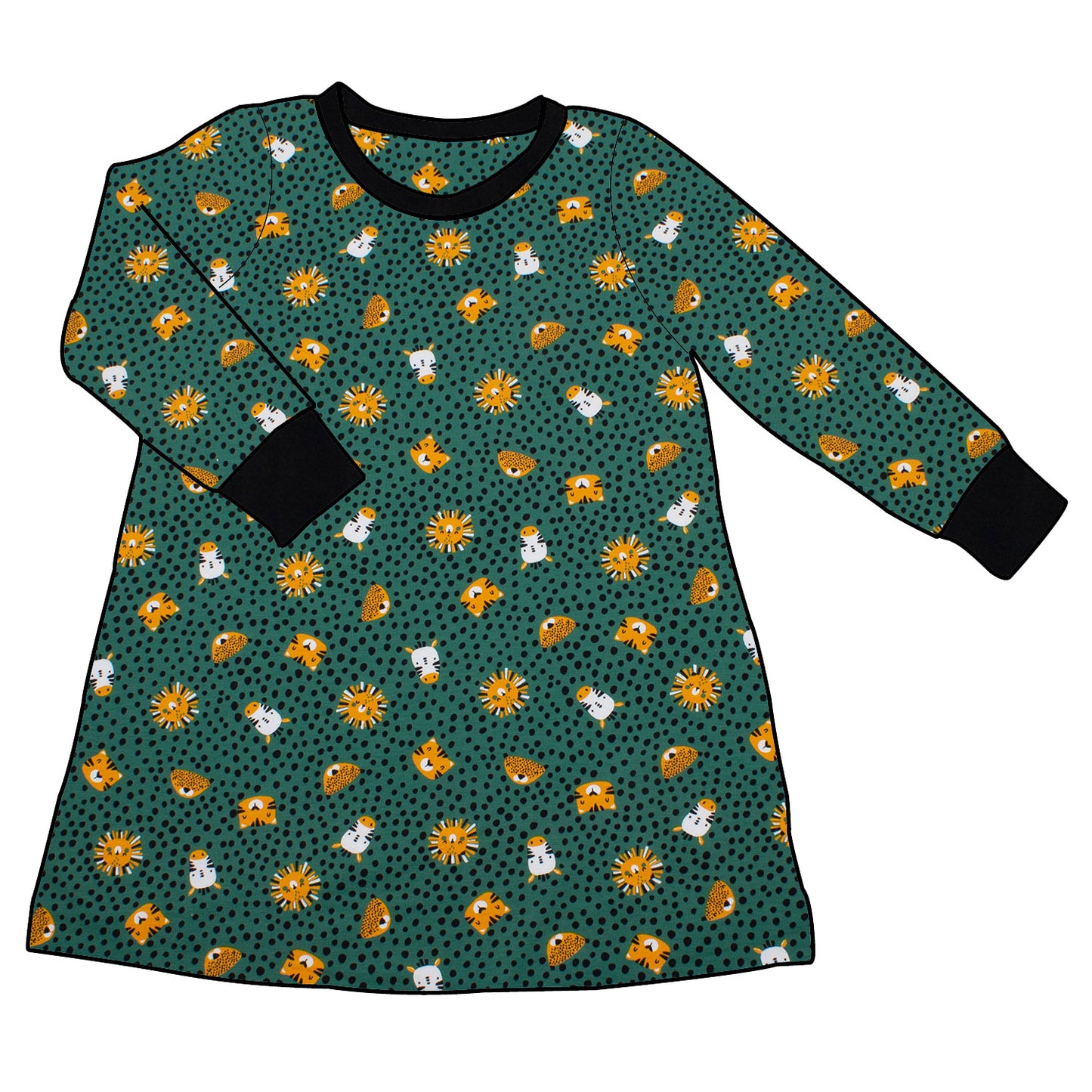 Kinder Basic Langarmkleid Afrikatiere