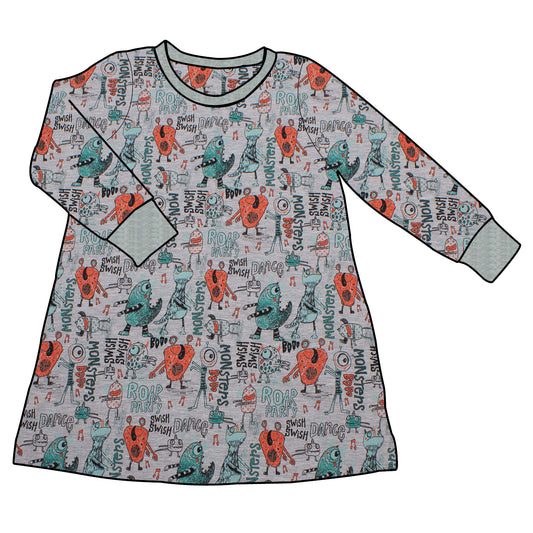 Kinder Basic Langarmkleid Partymonster