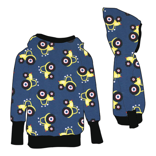 Kinder Retrohoodie Trecker dunkelblau