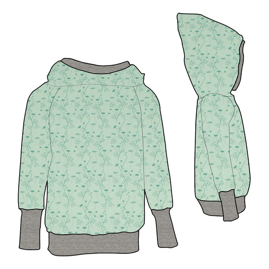 Kinder Retrohoodie Zarte Blümchen