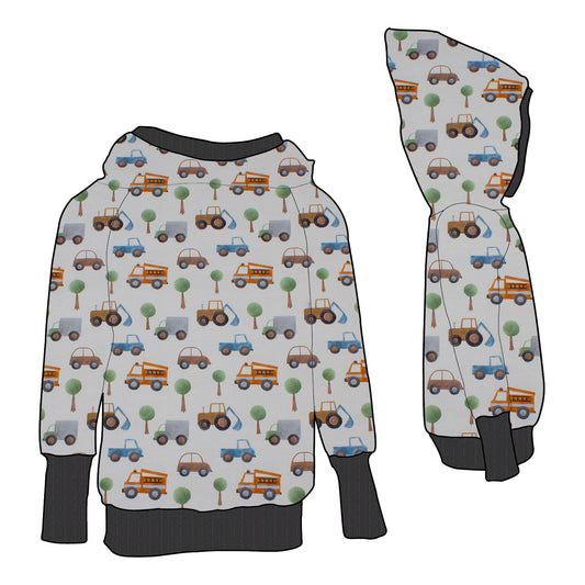Damen Retrohoodie Kleiner Fuhrpark