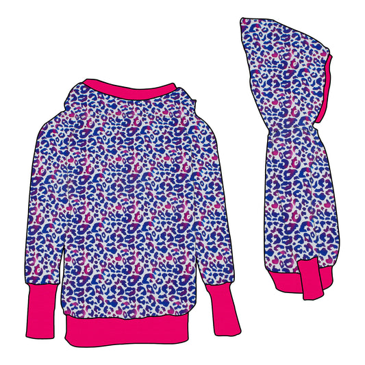 Kinder Retrohoodie Leo lila / pink
