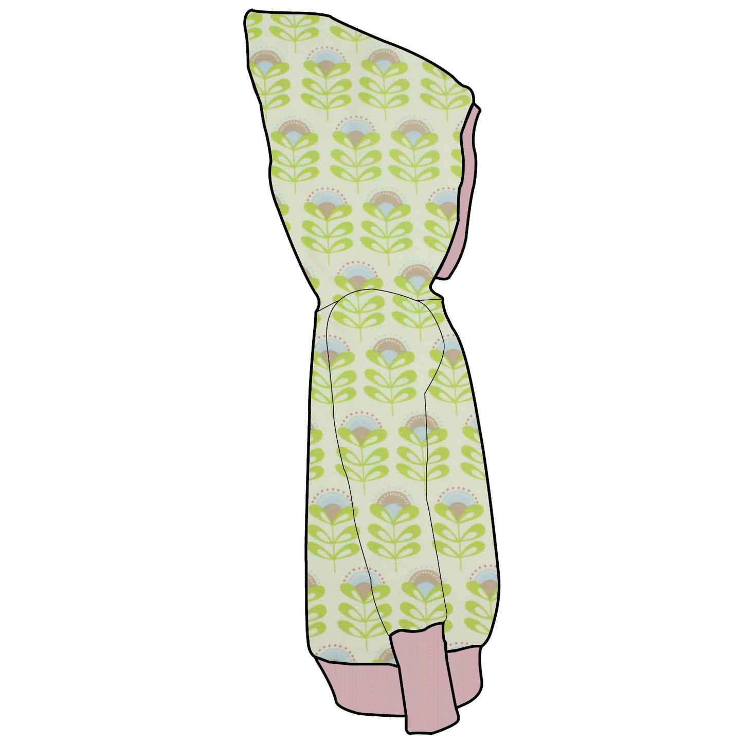 Damen Retrohoodie Kleine Blumen