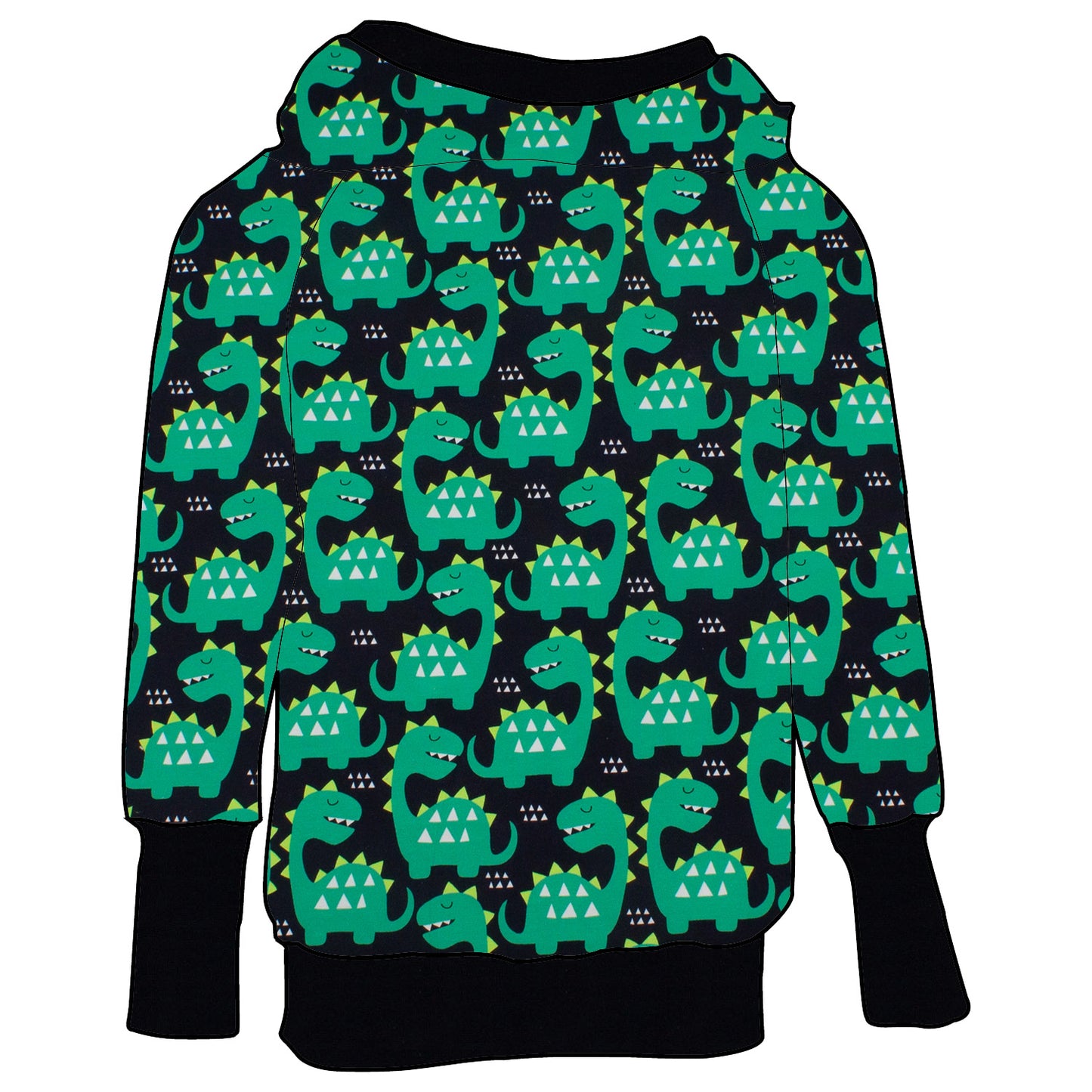 Damen Retrohoodie Grüne Dinosaurier