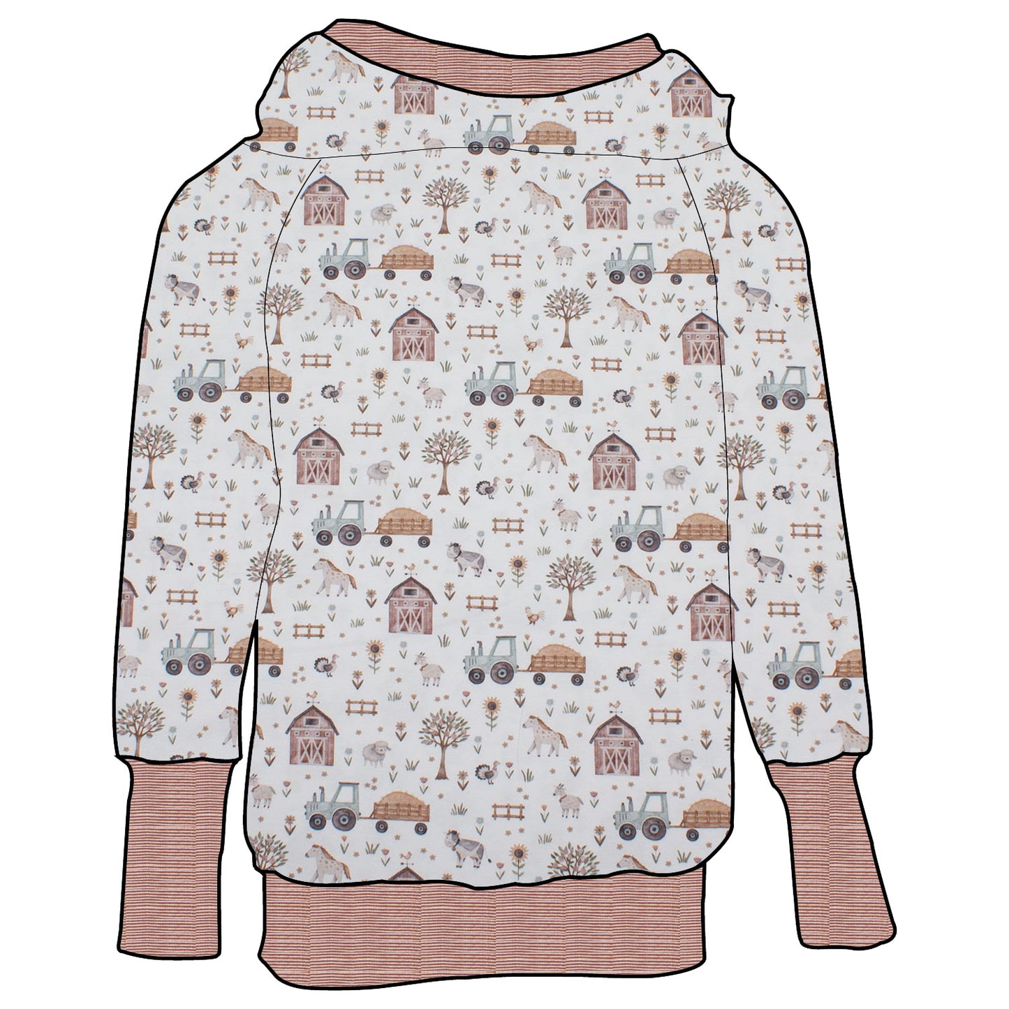 Kinder Retrohoodie Der Bauernhof