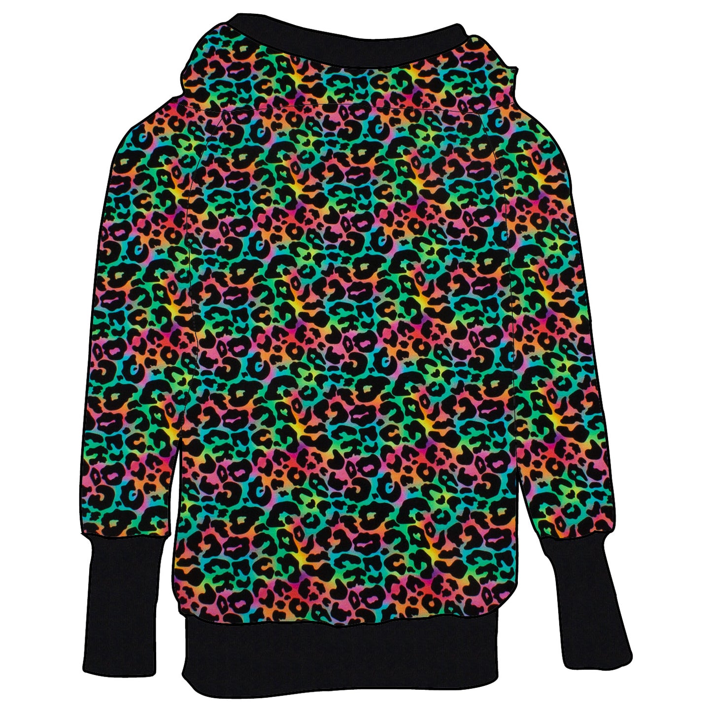 Damen Retrohoodie Leo Regenbogenfarben