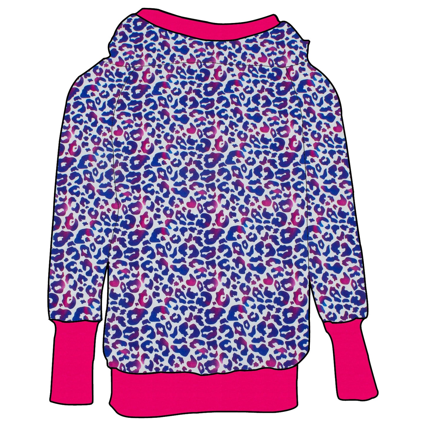 Damen Retrohoodie Leo lila / pink