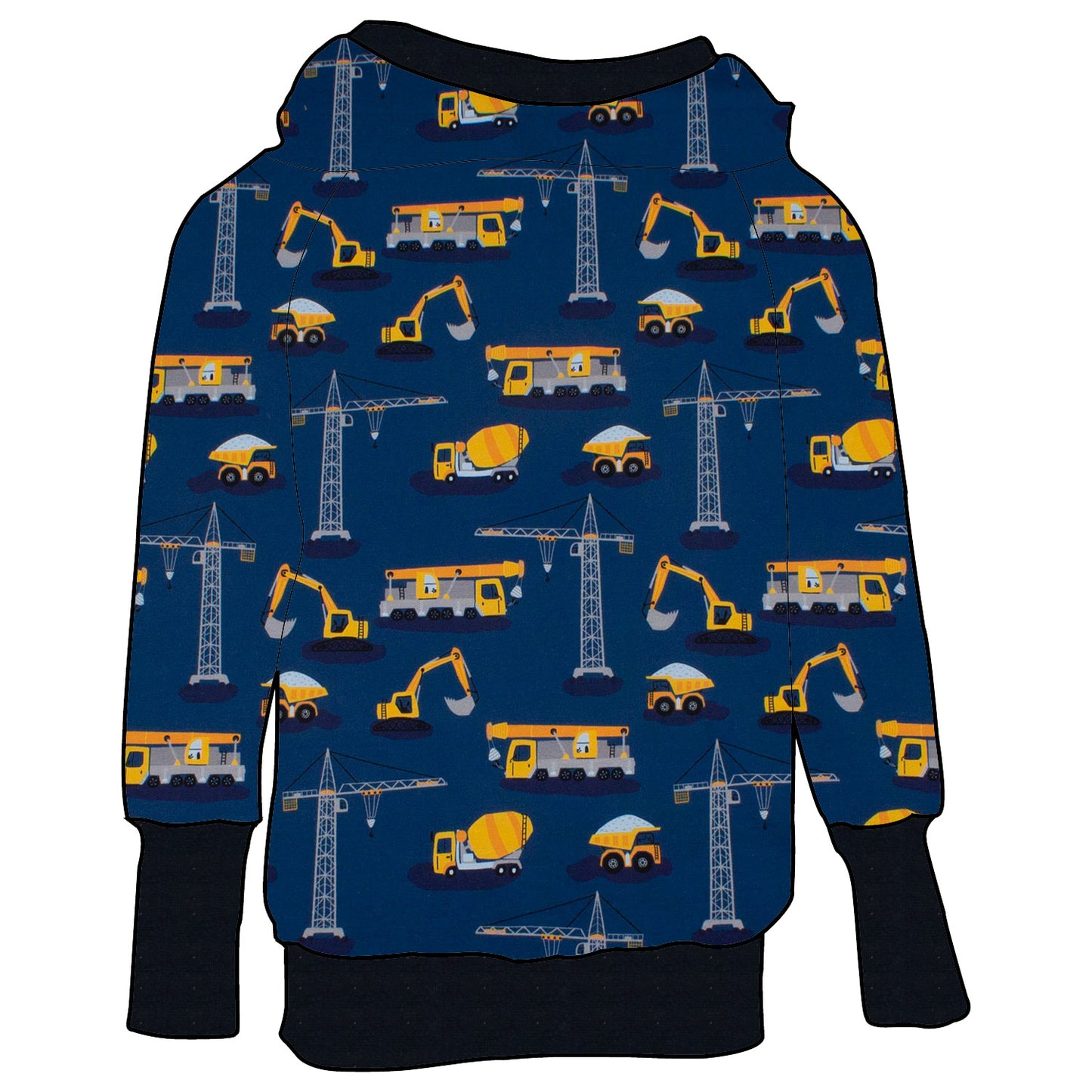 Damen Retrohoodie Bagger Kran Laster