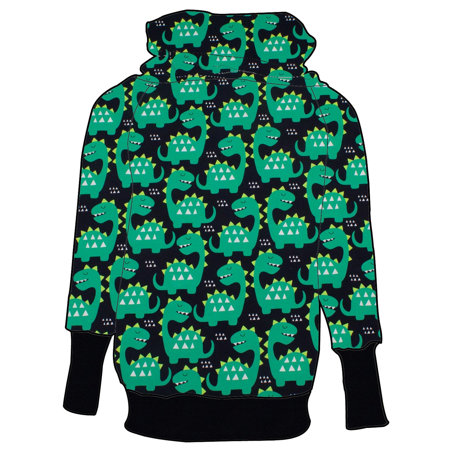 Damen Retrohoodie Grüne Dinosaurier