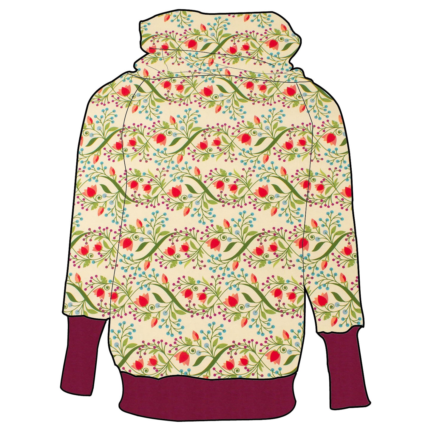 Kinder Retrohoodie Blumengarten
