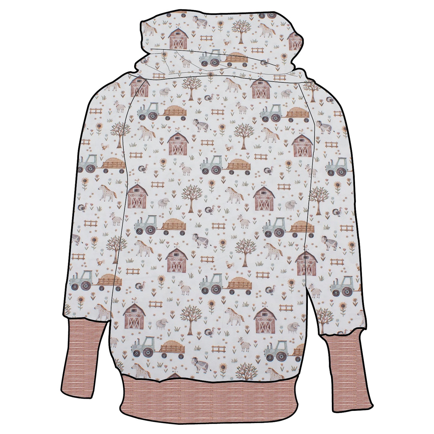 Kinder Retrohoodie Der Bauernhof