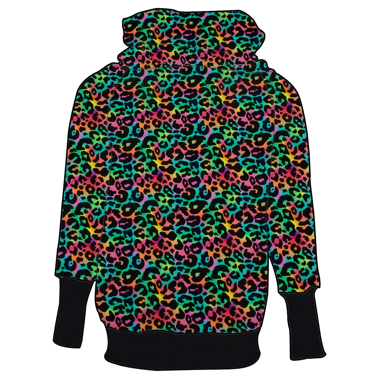 Damen Retrohoodie Leo Regenbogenfarben