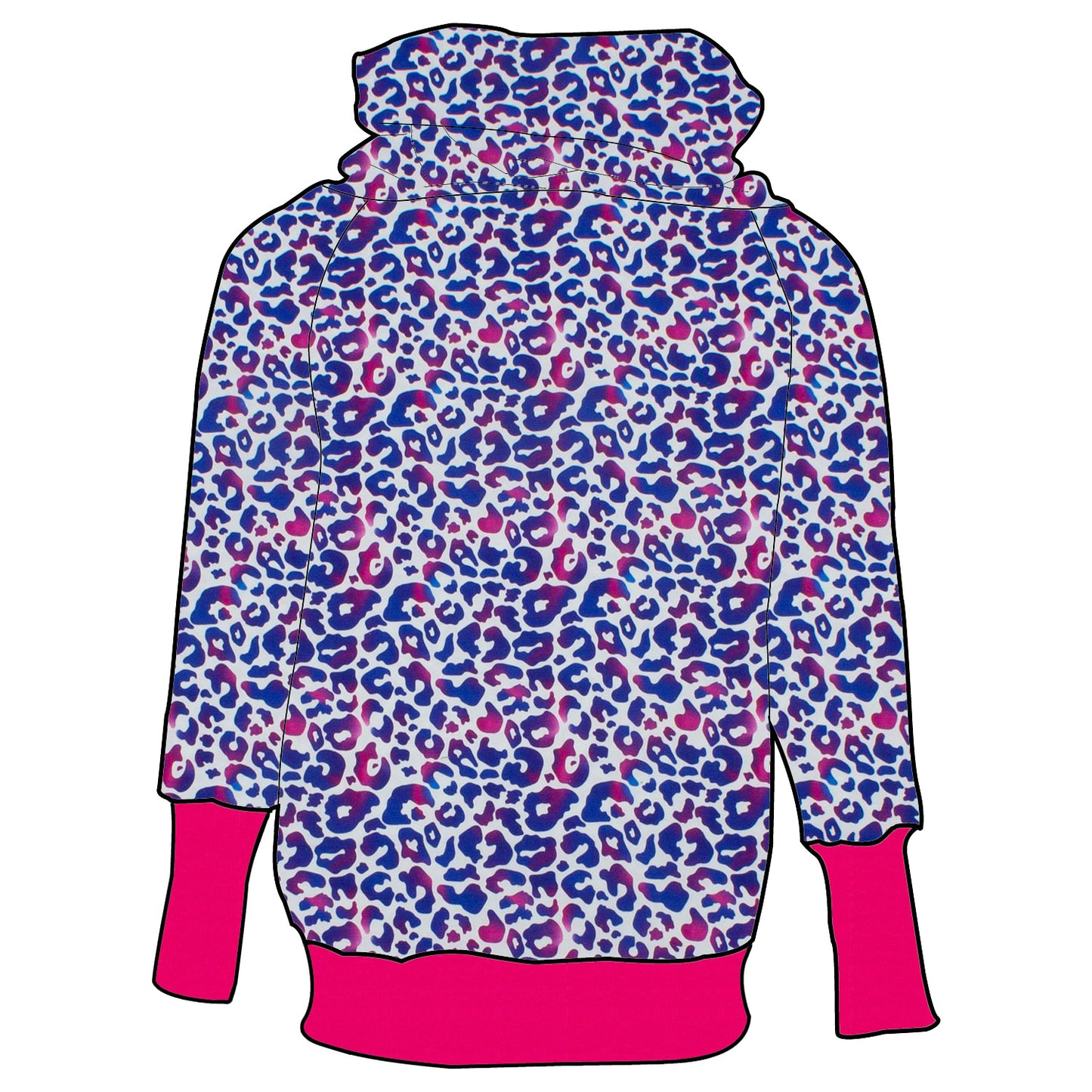 Damen Retrohoodie Leo lila / pink