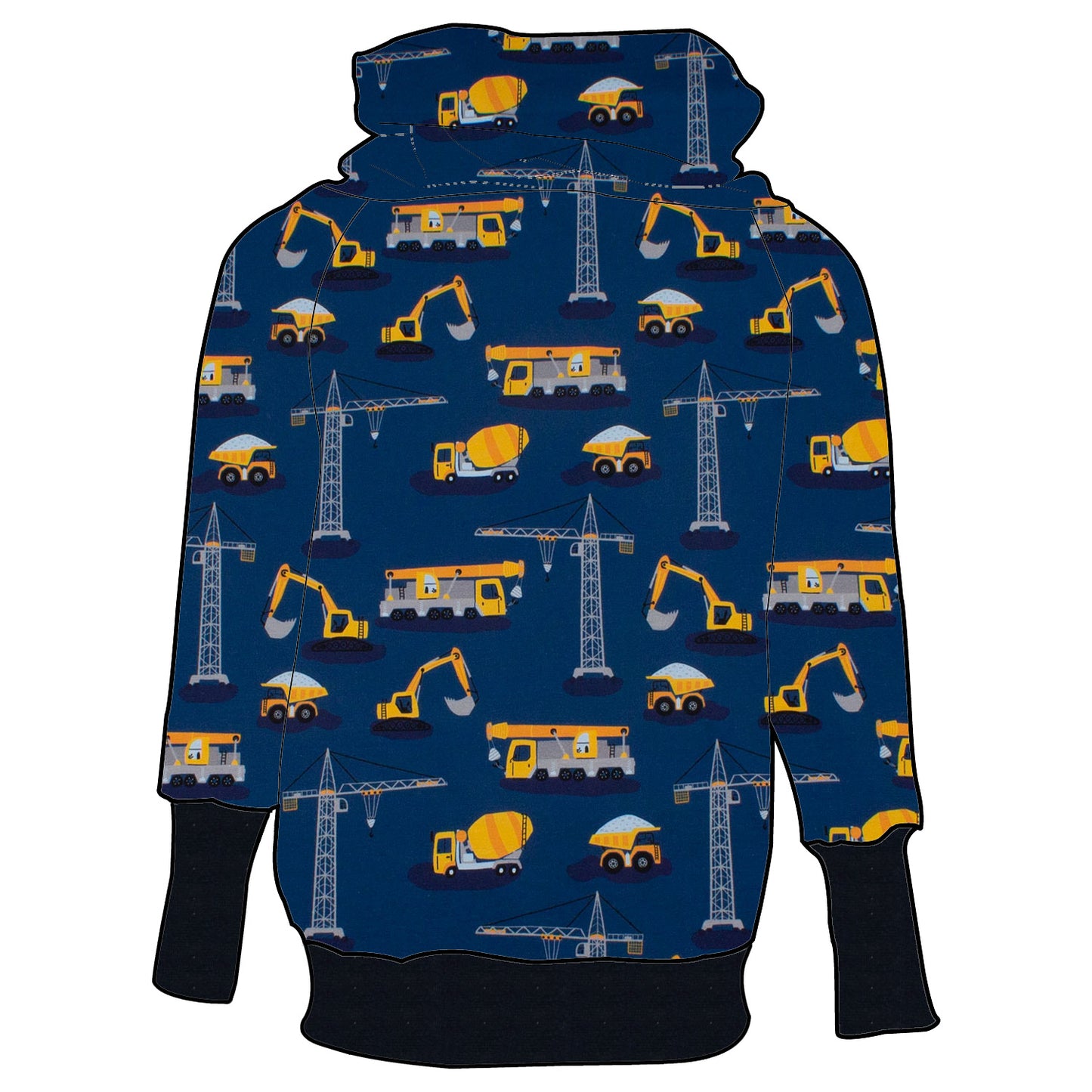 Damen Retrohoodie Bagger Kran Laster