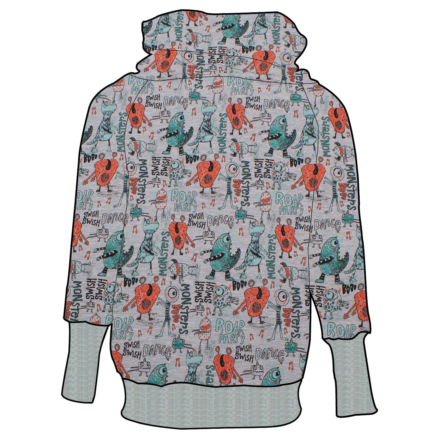 Damen Retrohoodie Partymonster