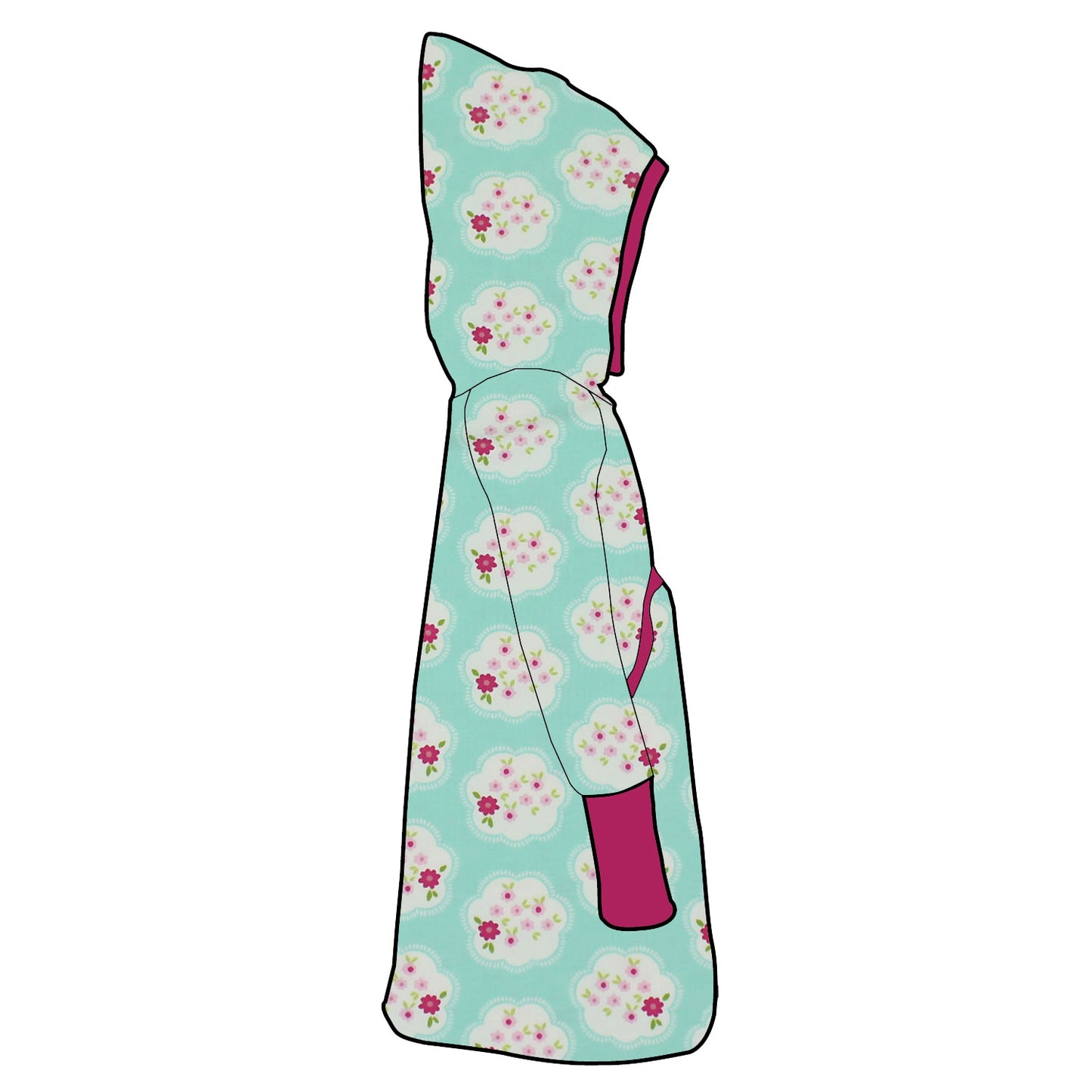 Kinder Retrokleid Hoodiekleid Blümchen