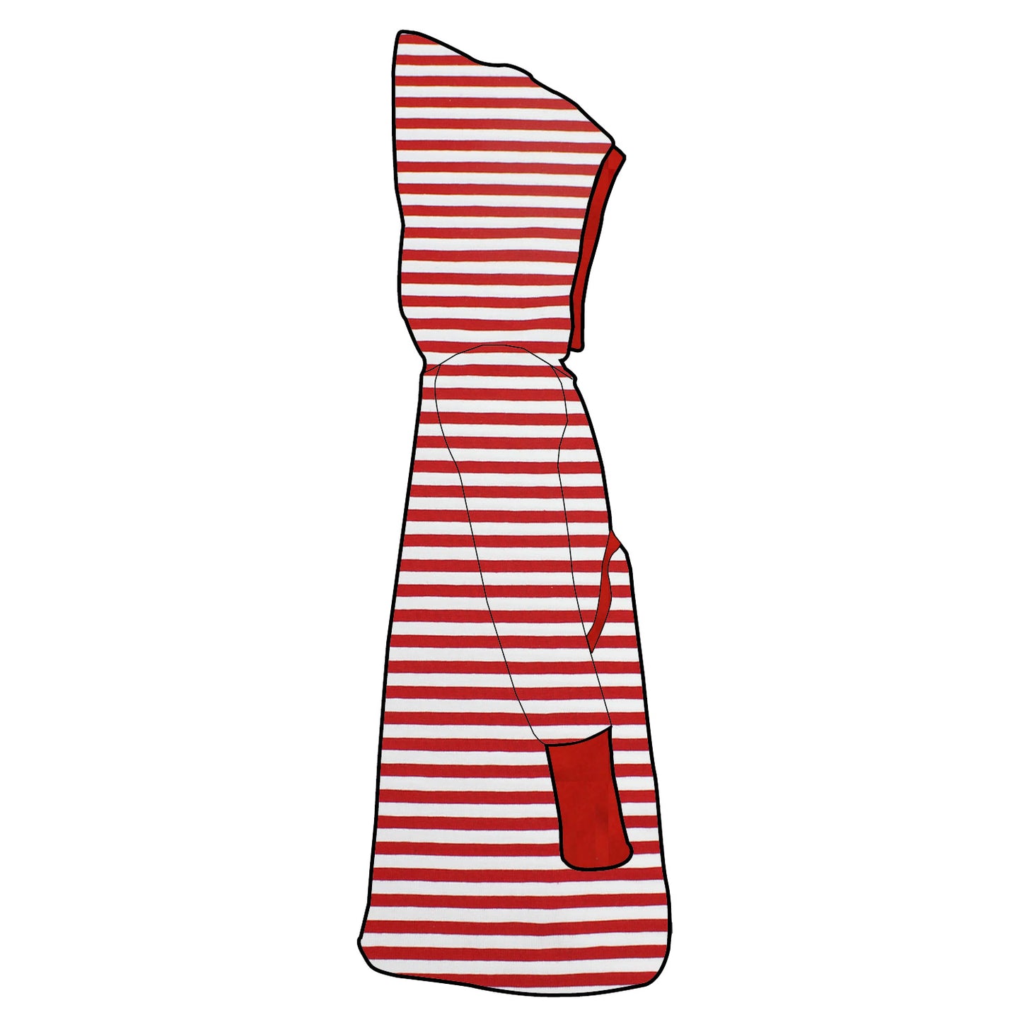 Kinder Retrokleid Hoodiekleid Rote Ringel