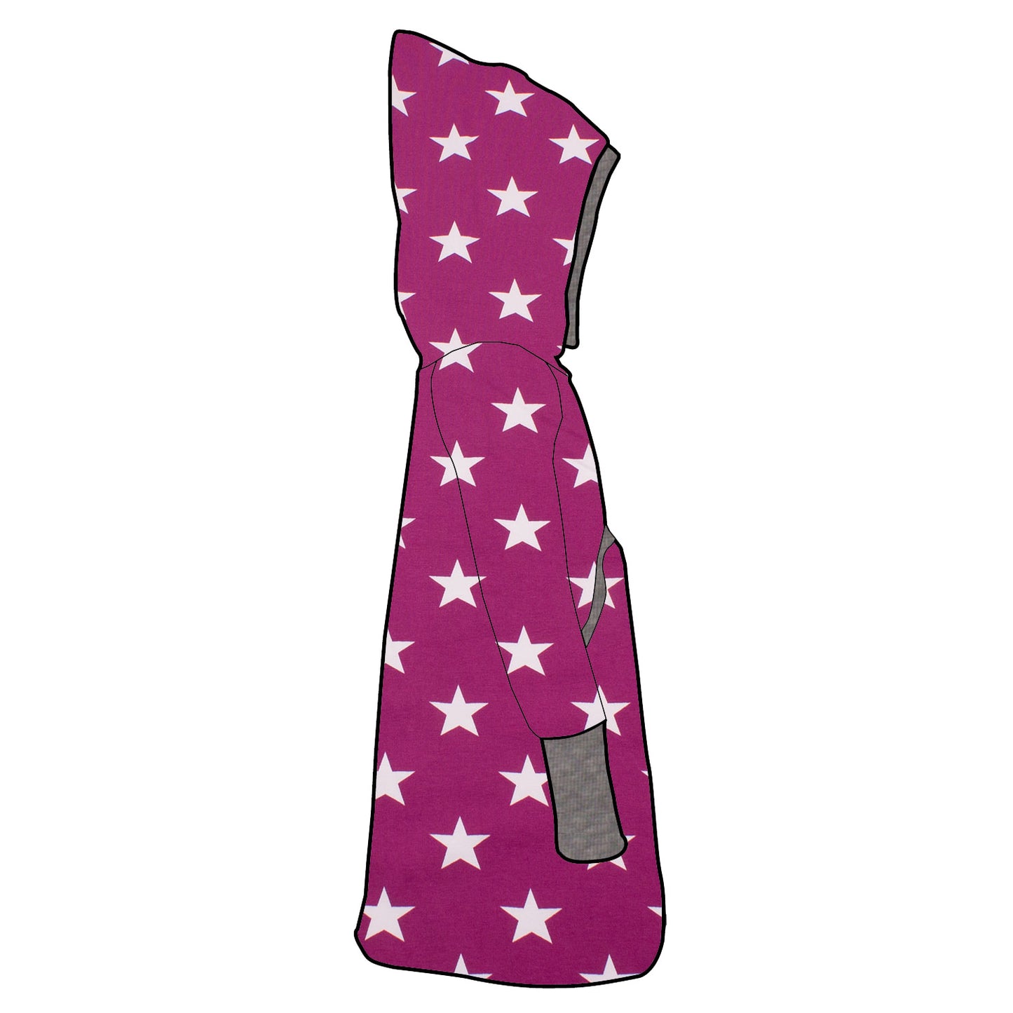 Kinder Retrokleid Hoodiekleid Sterne beere