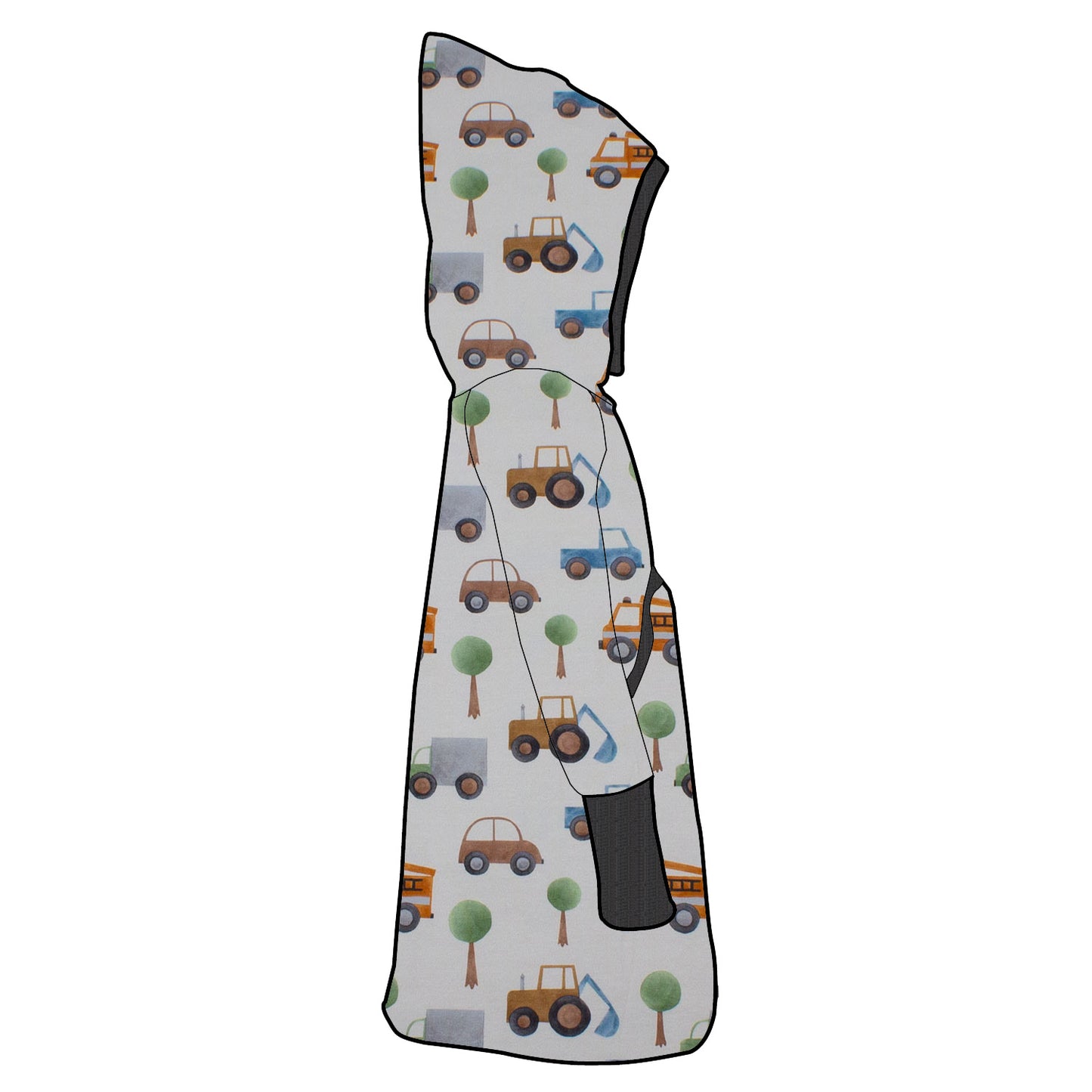 Kinder Retrokleid Hoodiekleid Kleiner Fuhrpark