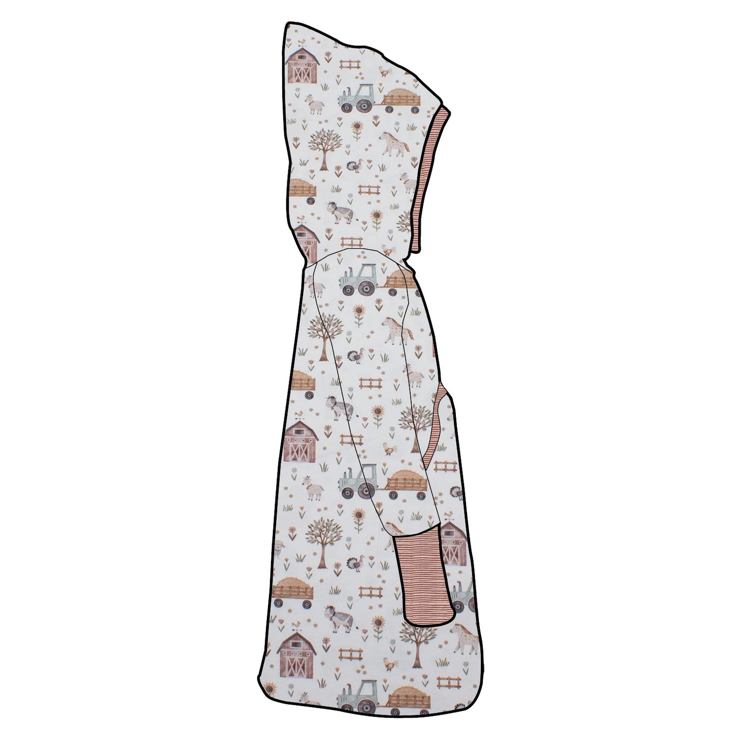 Damen Retrokleid Hoodiekleid Der Bauernhof