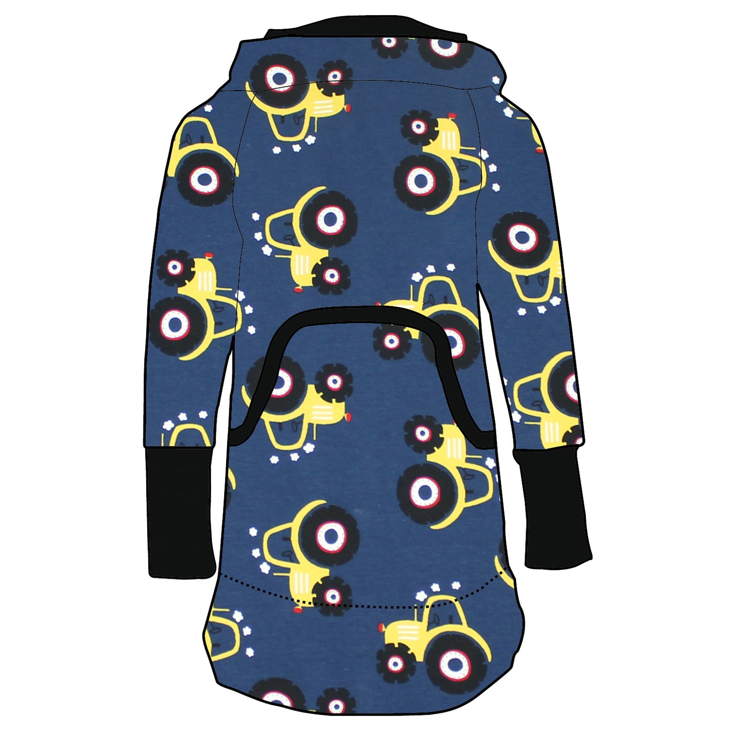 Kinder Retrokleid Hoodiekleid Trecker dunkelblau