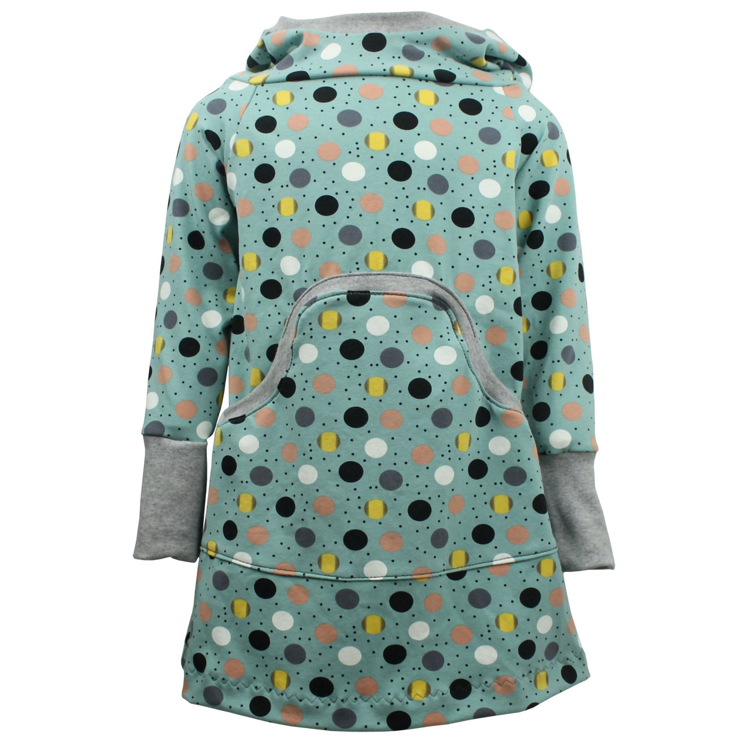 Kinder Retrokleid Hoodiekleid Retropunkte