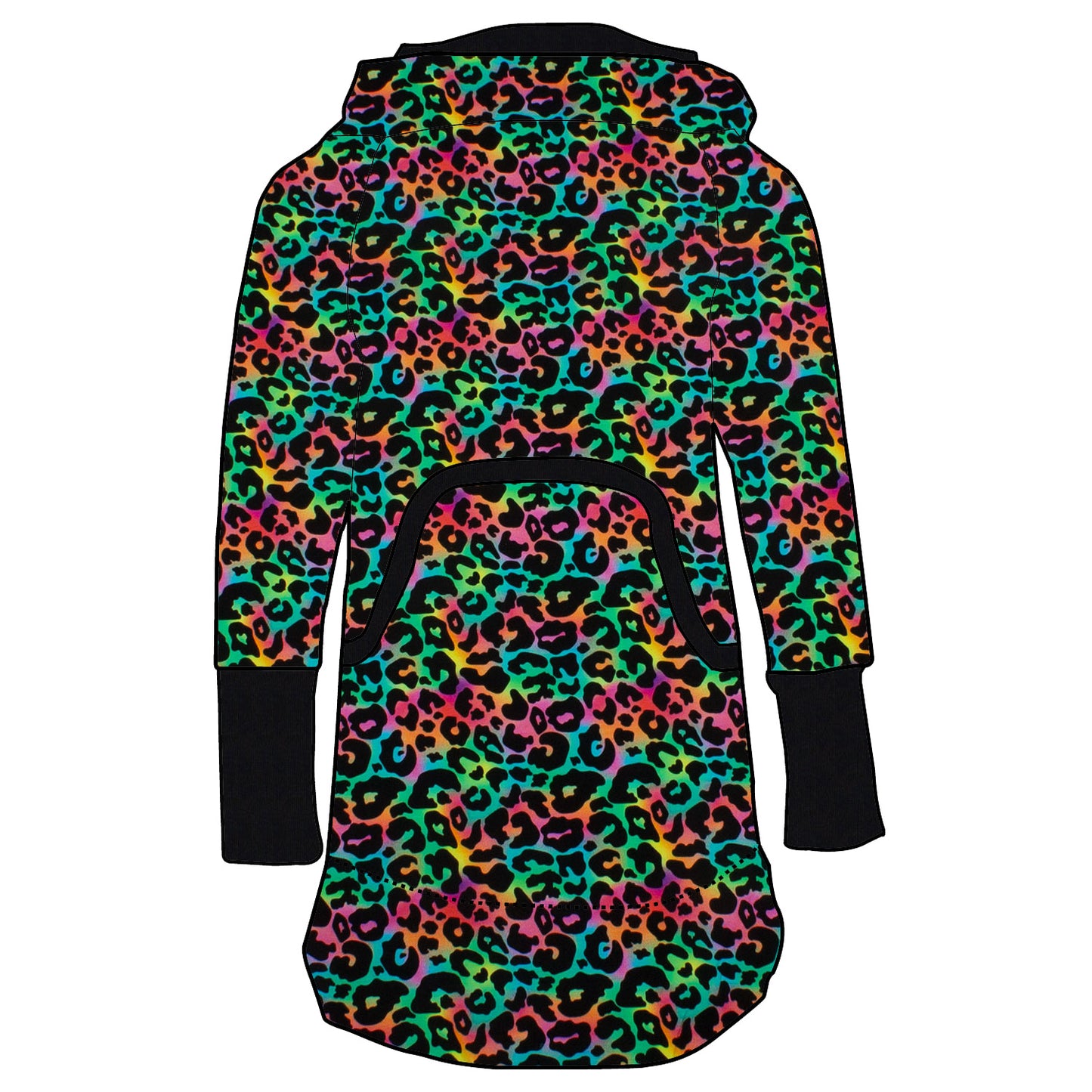 Kinder Retrokleid Hoodiekleid Leo Regenbogenfarben