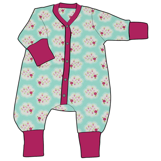 Kinder Einteiler Jumpsuit Blümchen