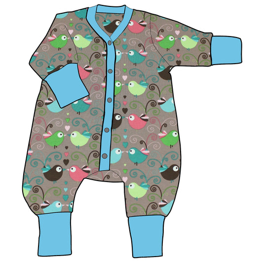 Kinder Einteiler Jumpsuit Bunte Vögel