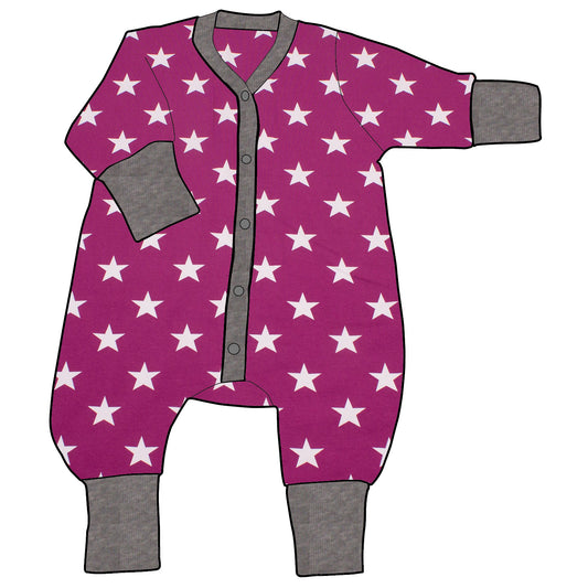 Kinder Einteiler Jumpsuit Sterne beere