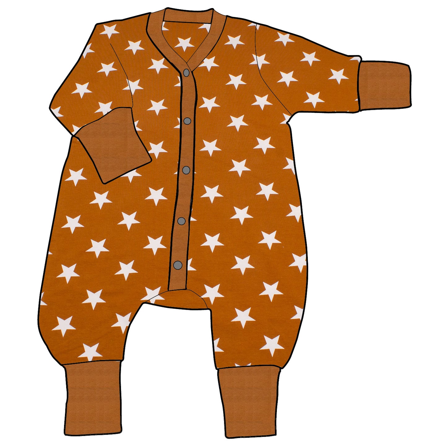 Kinder Einteiler Jumpsuit Sterne ocker