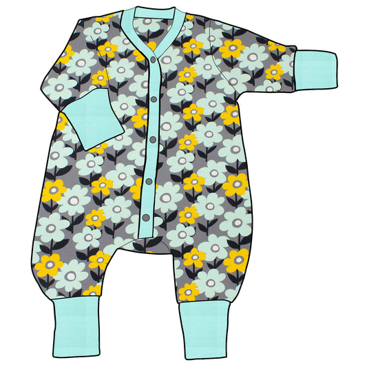 Kinder Einteiler Jumpsuit Retro Blumenwiese